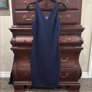 NWOT White House Black Market Sophisticated Navy Sleeveless Midi Dress